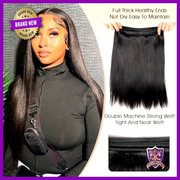 16A Brazilian Straight Human Hair Bundles with 4x4 HD Lace Closure